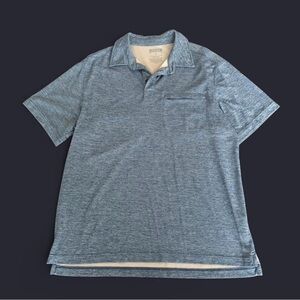 Duluth Trading light blue polo shirt